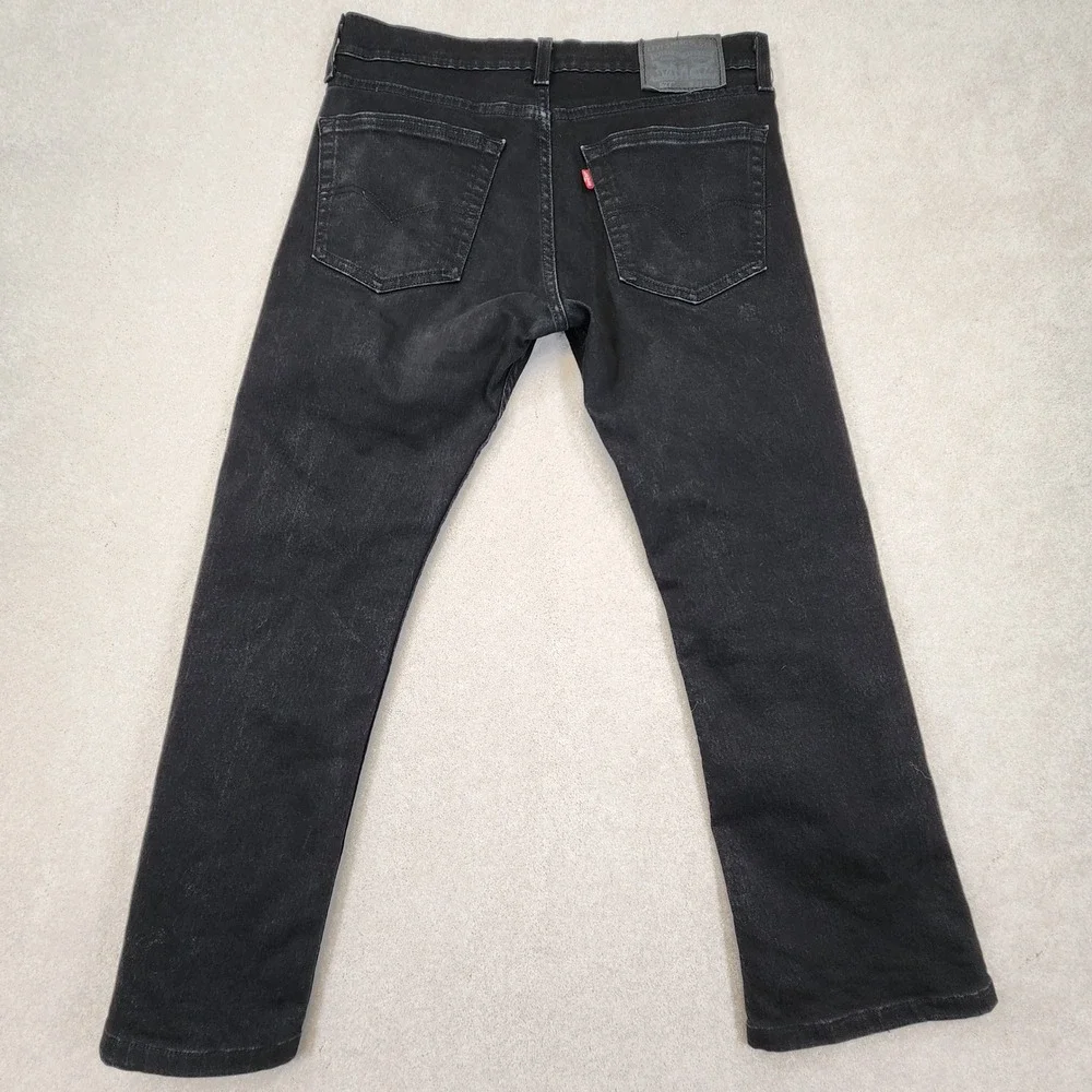 Levis 527 Slim Bootcut Mens 31X30 (Fits as 31x26) Black Denim Jeans Faded Grunge